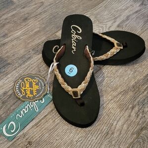 Cobain Women's Heavenly White Braided Sandals Flip Flop NEW Size 6